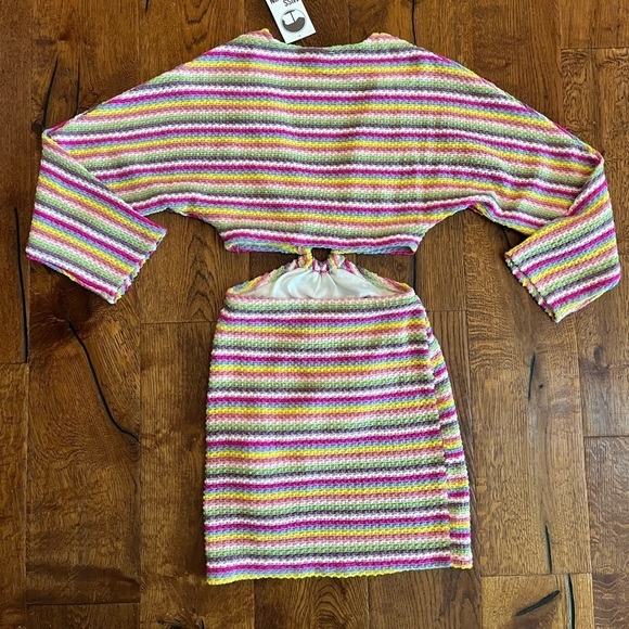 Acoa‎ Cut Out Dress Women S 70s Retro Colorful Mini Boho Bodycon Lined NWT $114 - Picture 11 of 11